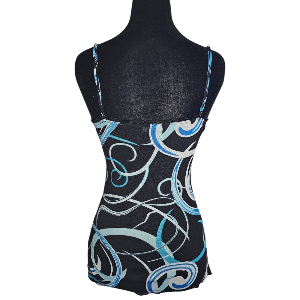 bebe Black and Blue Swirl Camisole - Picture 2 of 3